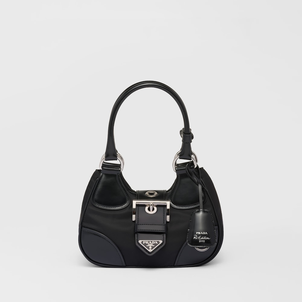 Black Prada Moon Re-Nylon and leather bag | Prada