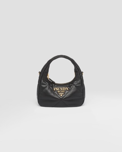 Black Nappa-leather mini bag with topstitching | Prada