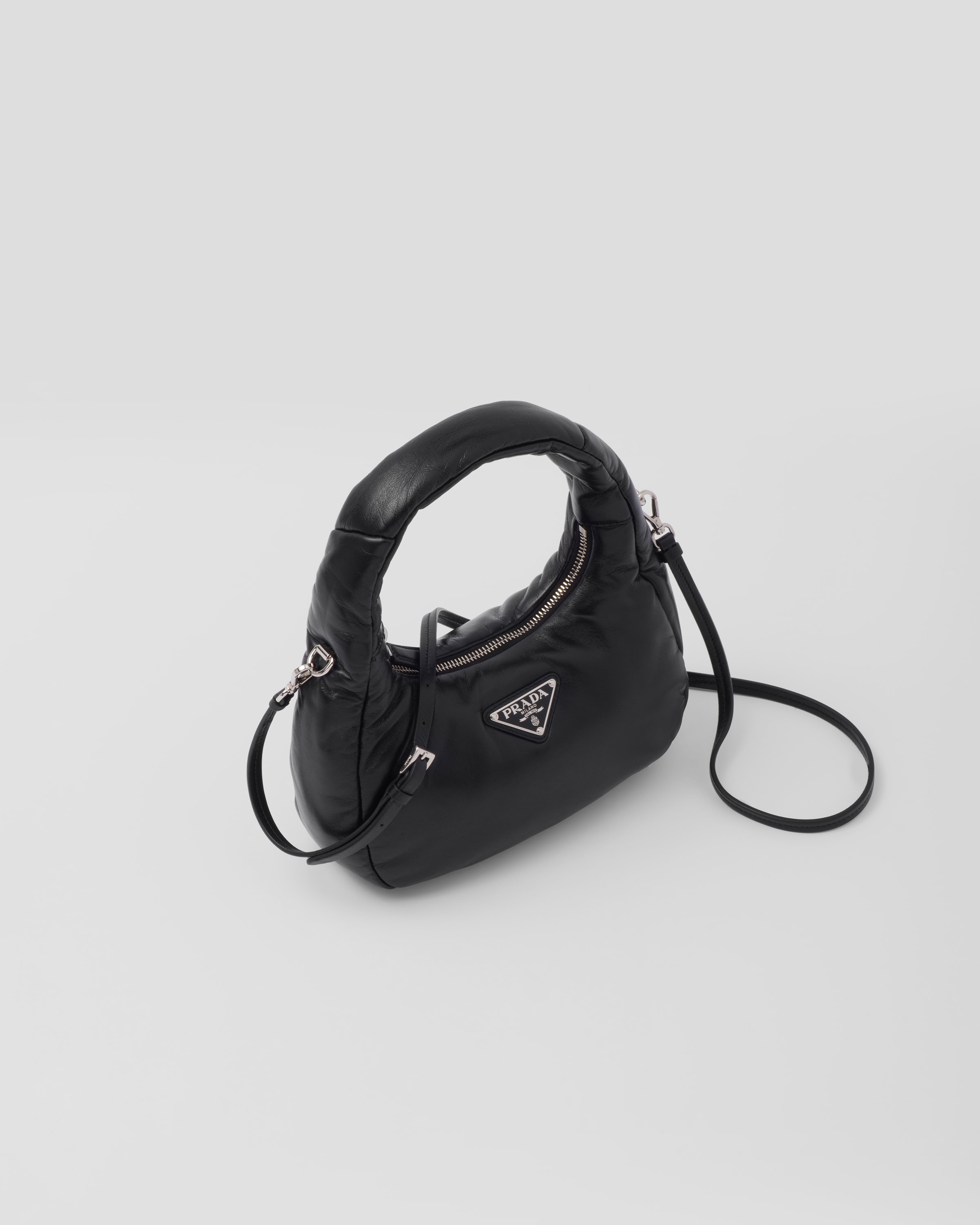 Shop Prada Brushed Leather Mini-Bag With Shoulder Strap