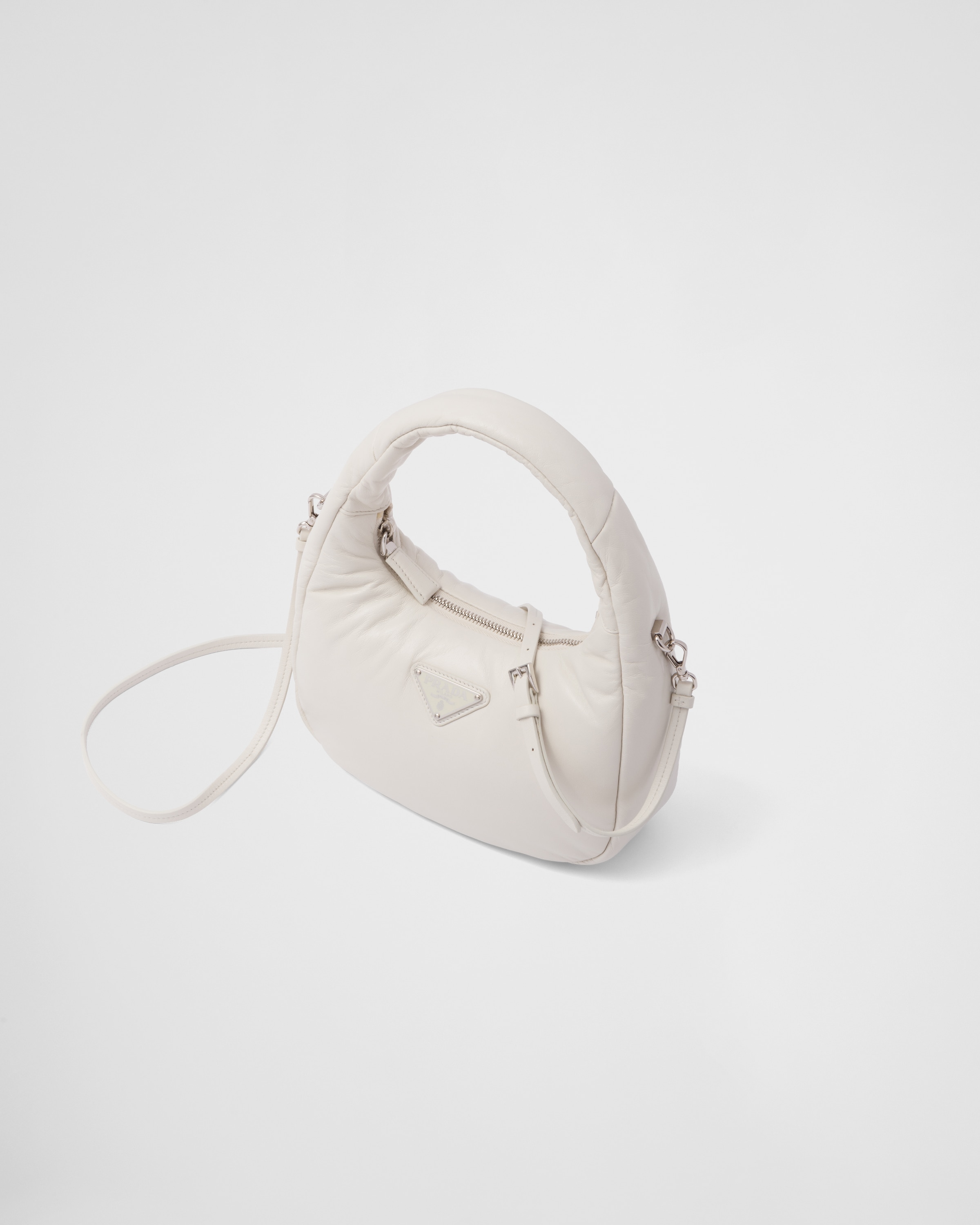 プラダ PRADA ソフト パデッドナッパレザー ミニハンドバッグ 2way ショルダーバッグ ベージュ 1BA359 /RM レディース