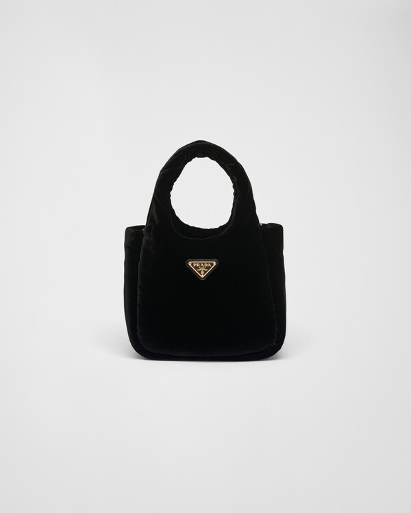 Mini padded velvet handbag - Black Mini padded velvet handbag - Black