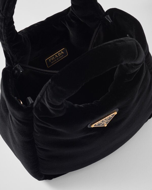 Mini padded velvet handbag - Black Mini padded velvet handbag - Black