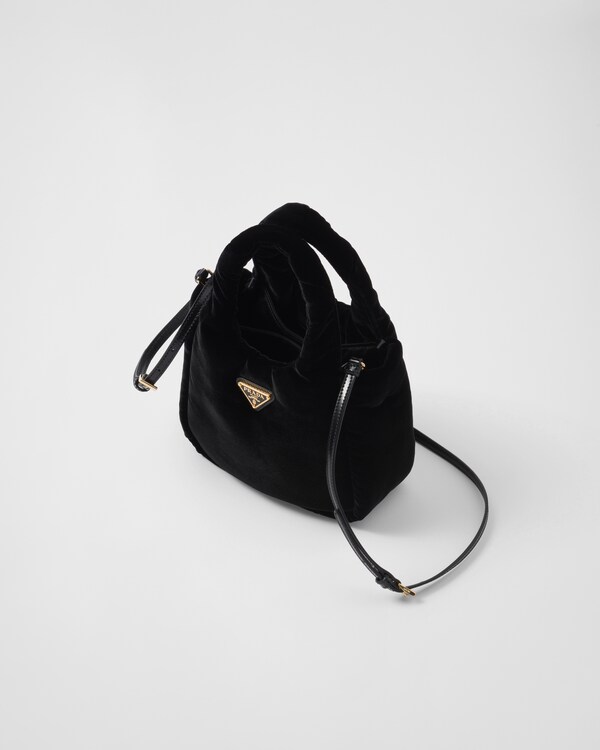 Mini padded velvet handbag - Black Mini padded velvet handbag - Black