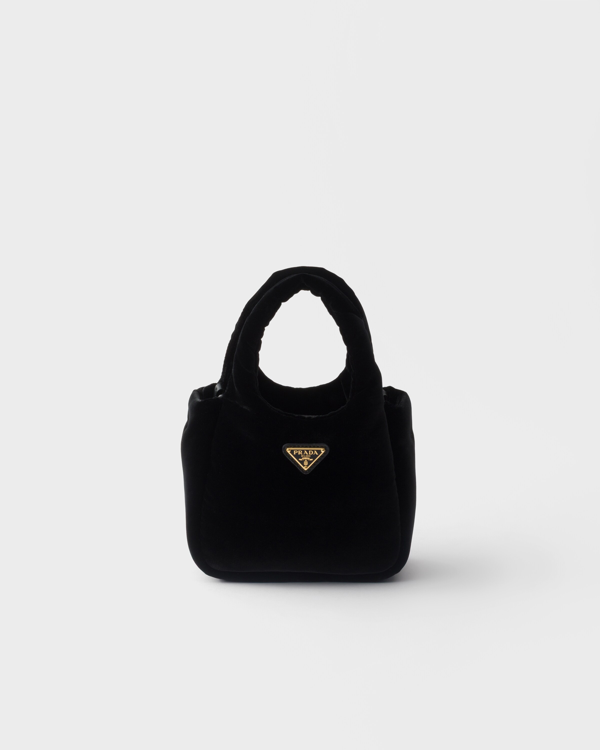 Prada Padded Velvet Mini Handbag, Woman, Black