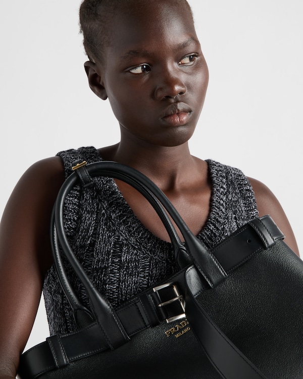 Prada Buckle large leather handbag with belt  Prada Buckle large leather handbag with belt