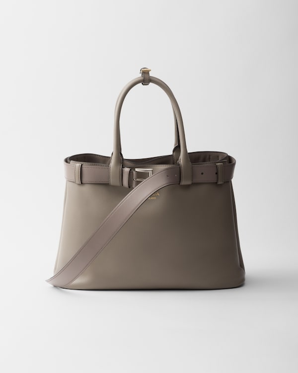 【最安値に挑戦】 Buckle Prada Grey Clay large PRADA | belt with handbag leather バッグ