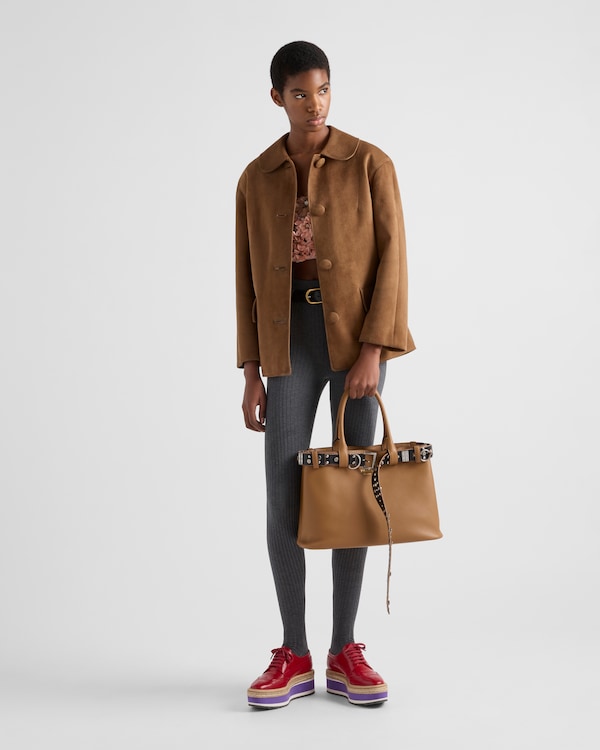 Prada Buckle large leather bag with studded belt Prada Buckle large leather bag with studded belt