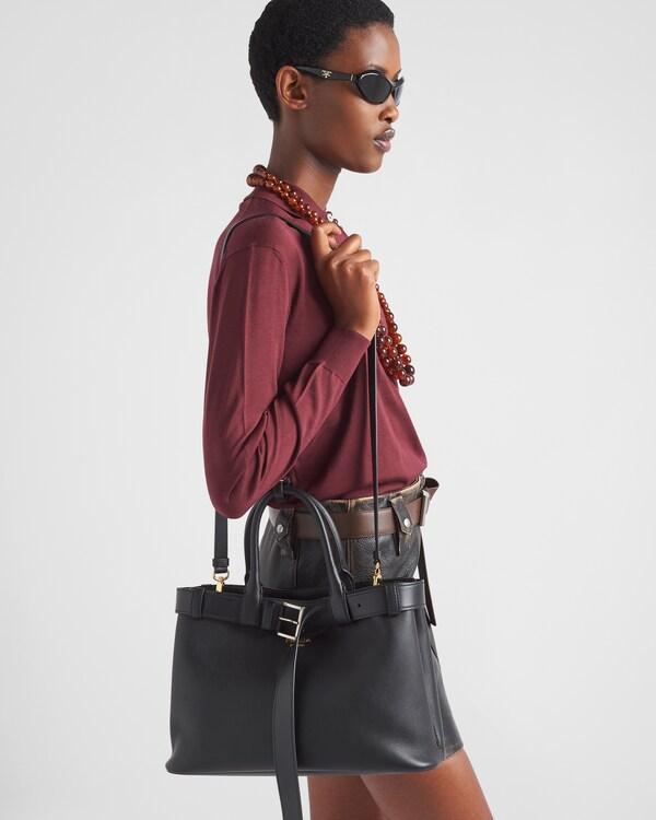 Prada Buckle medium leather handbag with belt Prada Buckle medium leather handbag with belt