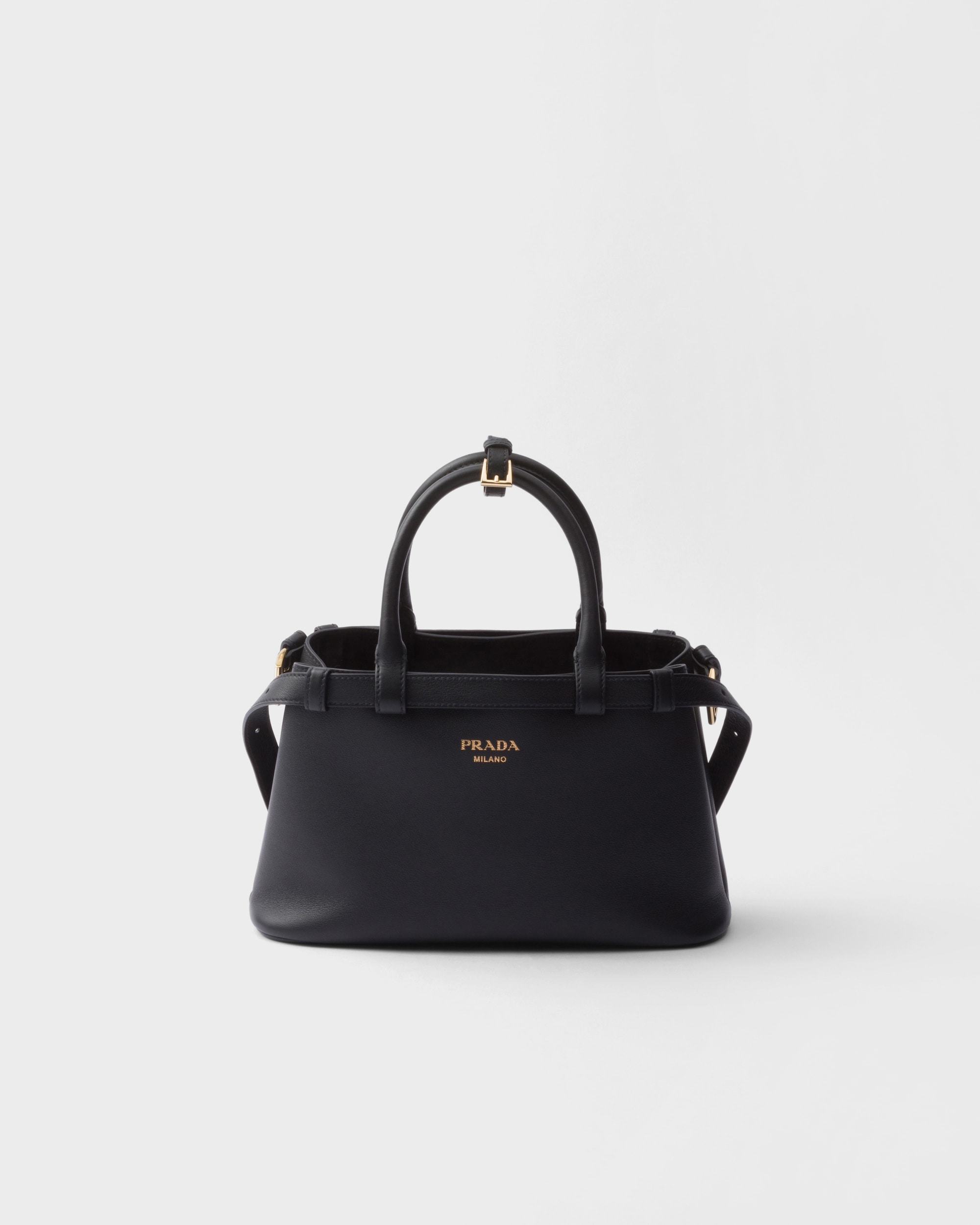 Petit sac à main en cuir Prada Buckle avec double ceinture