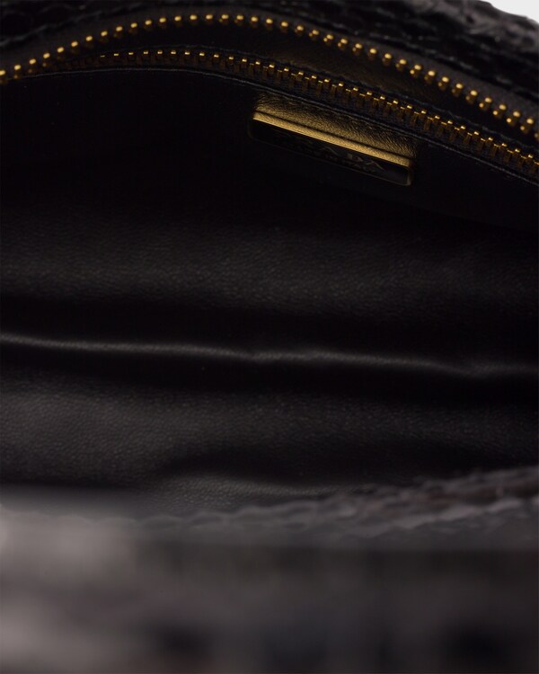 Prada Bonnie medium python leather handbag - Black Prada Bonnie medium python leather handbag - Black