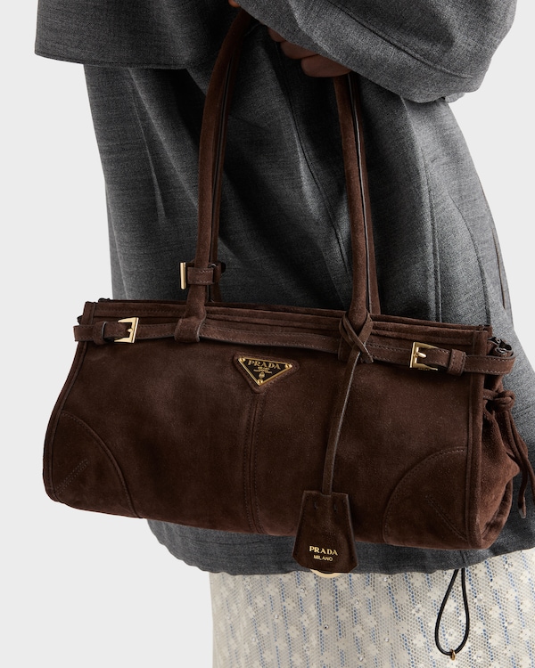 Prada Bonnie medium suede bag - Dark Brown Prada Bonnie medium suede bag - Dark Brown