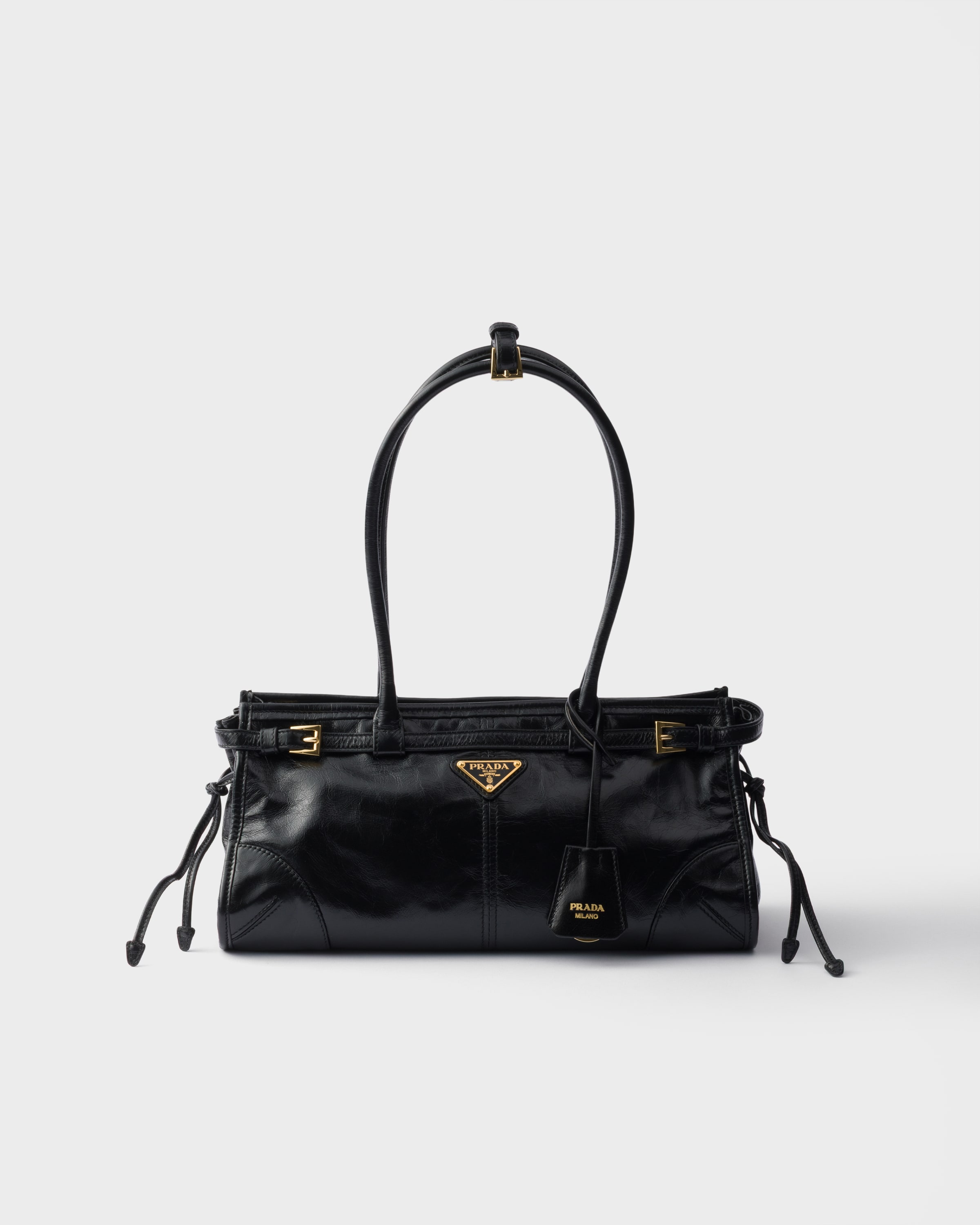 Black Prada Bonnie medium leather bag | PRADA - South Korea