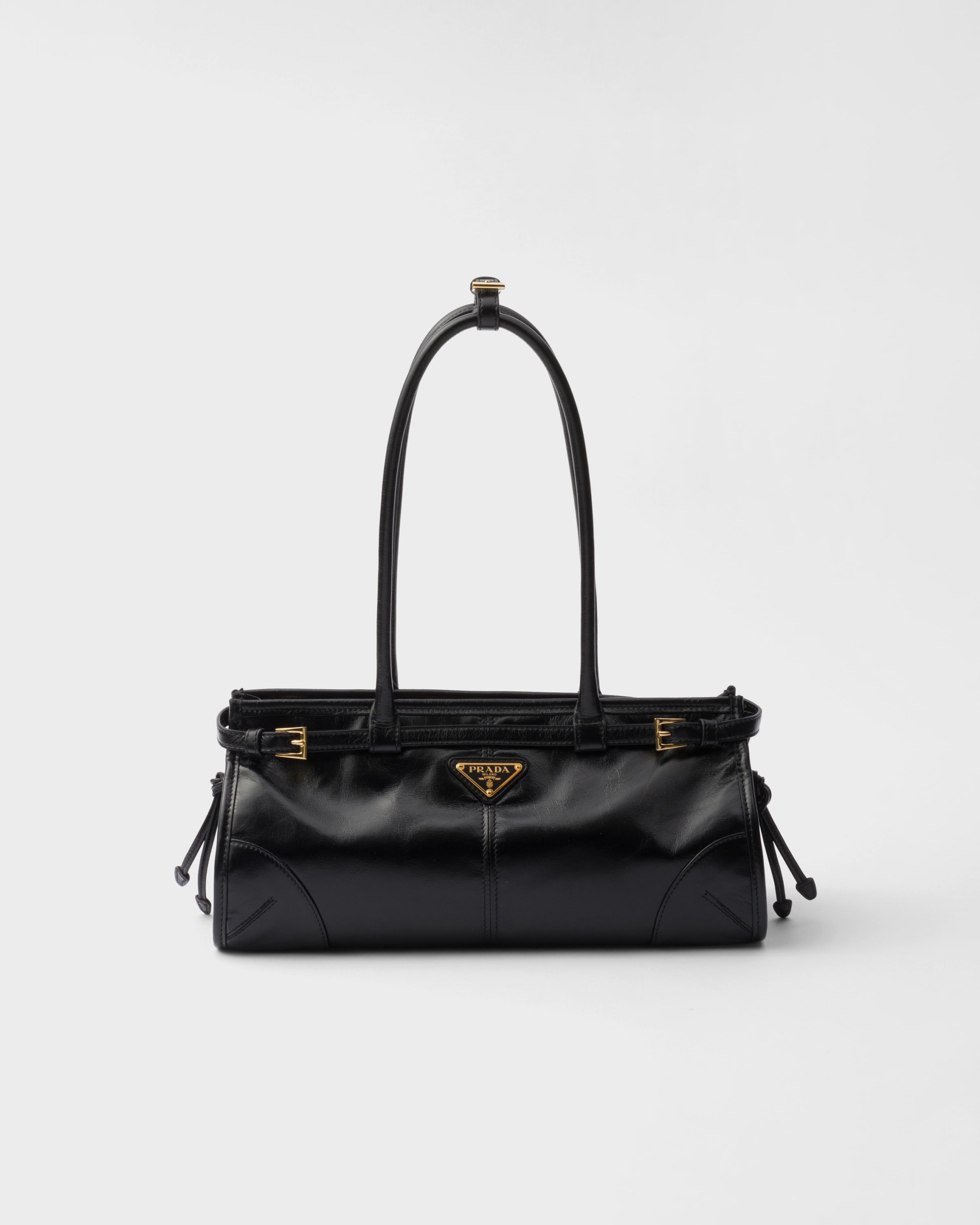 Black Prada Bonnie medium leather handbag | PRADA - Turkey