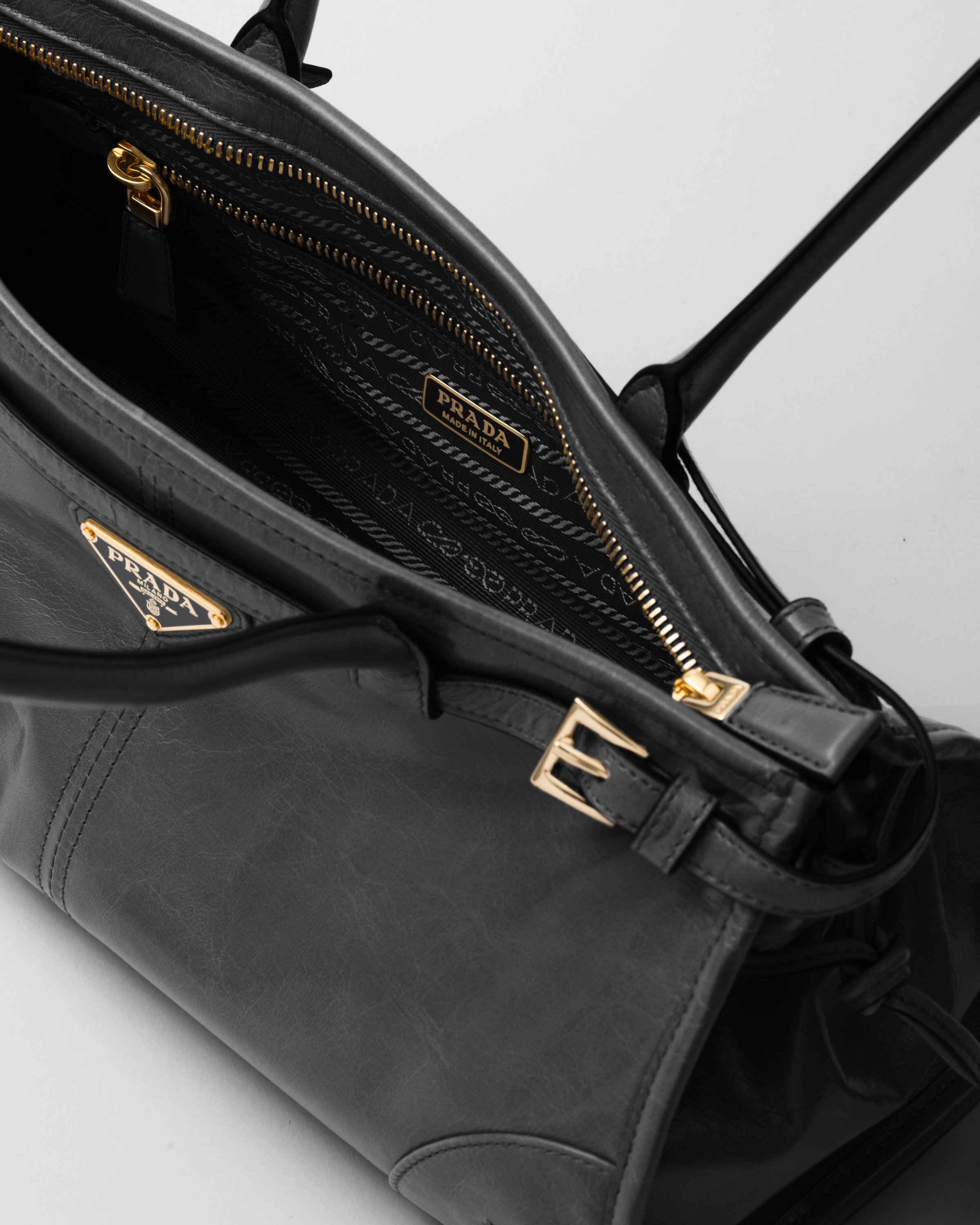 Black Prada Bonnie Medium Leather Handbag | PRADA - United States