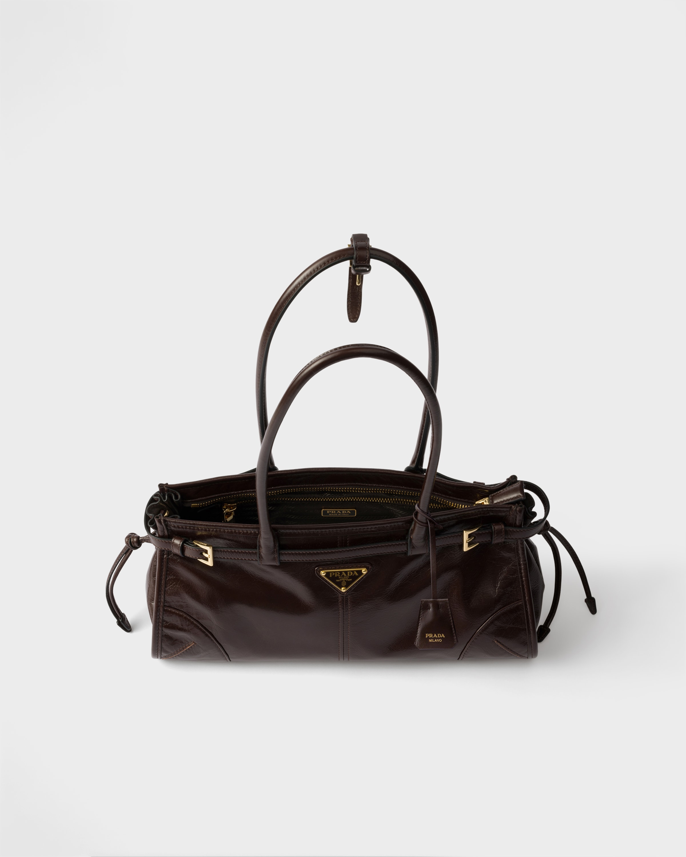 ダークブラウン プラダ ボニー ミディアム レザーバッグ | PRADA - 日本