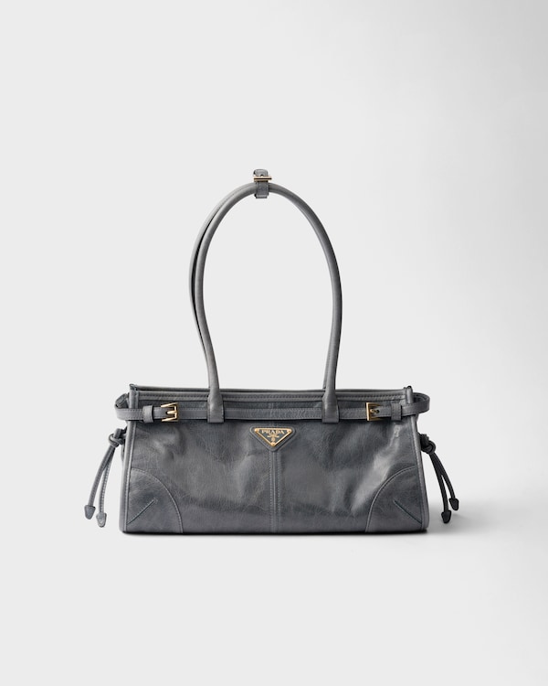 ブルー プラダ ボニー ラージ レザー ハンドバッグ | PRADA