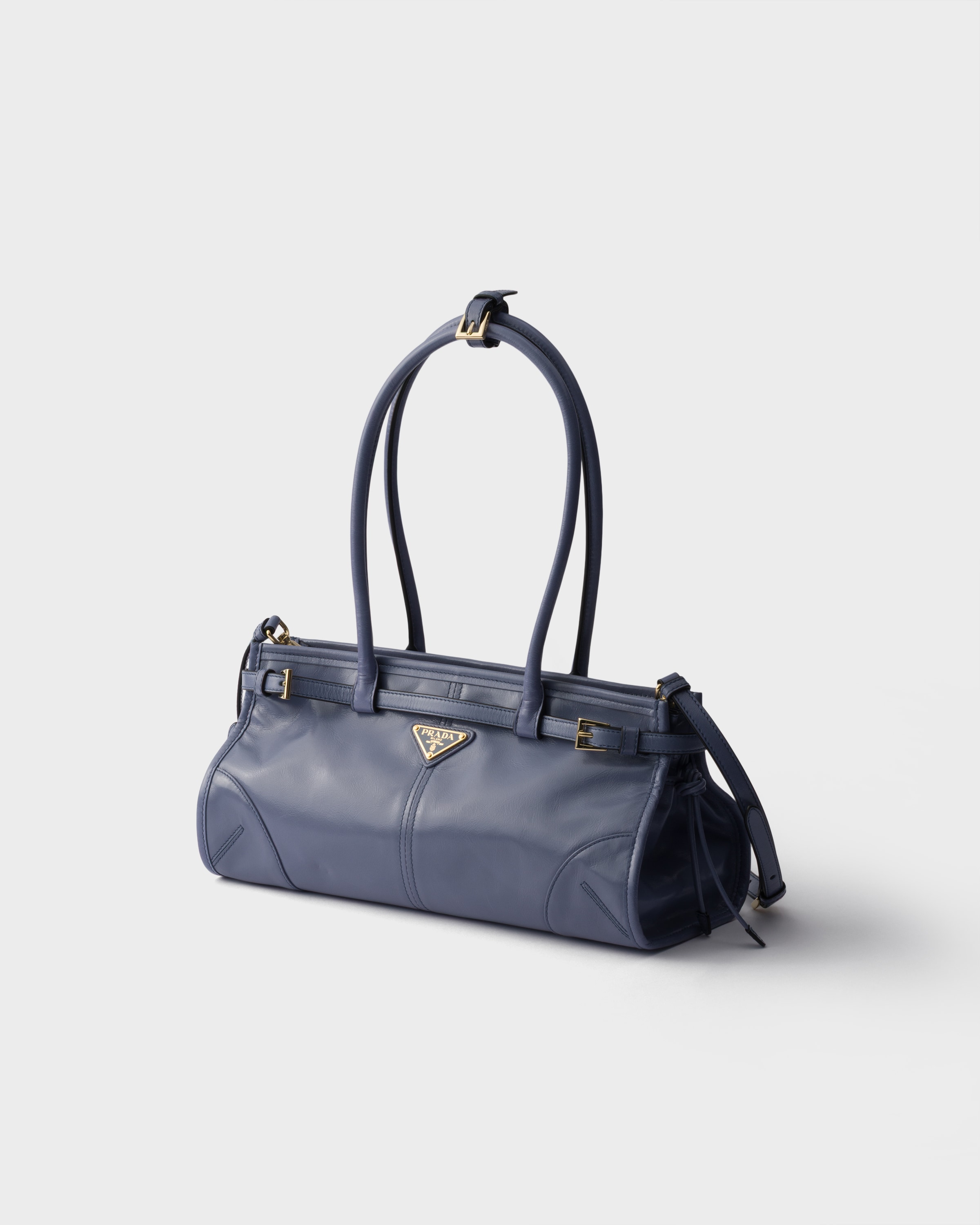 Aviation Blue Prada Bonnie Medium Leather Handbag | PRADA