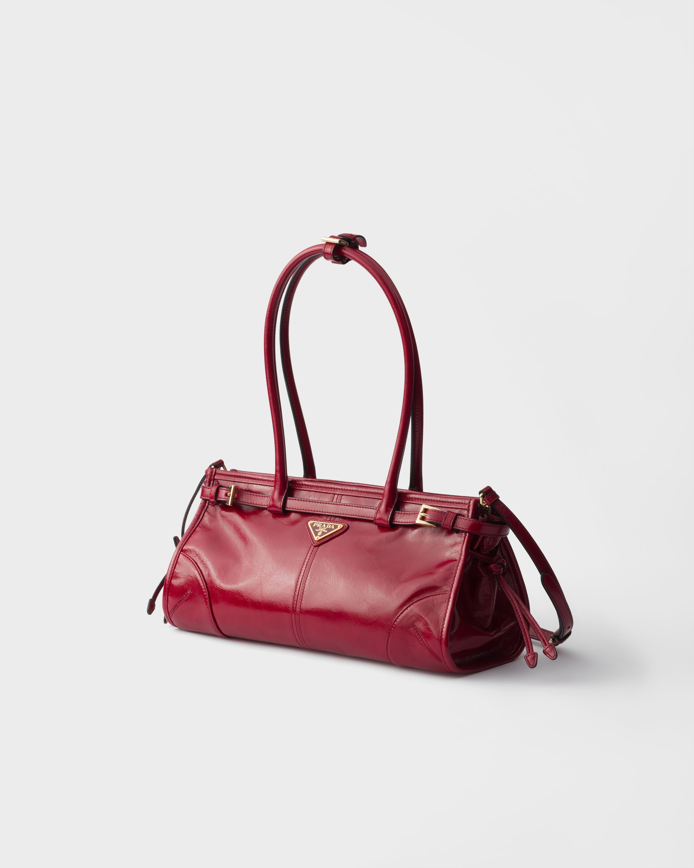 Ruby red Prada Bonnie medium leather handbag | PRADA - Saudi Arabia