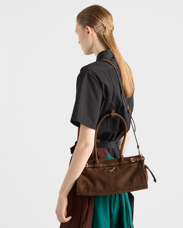 Prada Bonnie medium nubuck leather handbag - Cocoa Brown Prada Bonnie medium nubuck leather handbag - Cocoa Brown