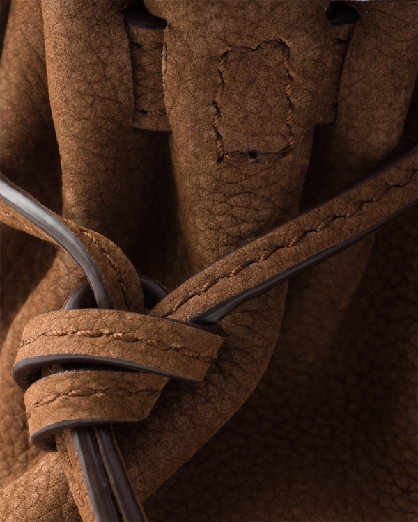 Prada Bonnie medium nubuck leather handbag - Cocoa Brown Prada Bonnie medium nubuck leather handbag - Cocoa Brown