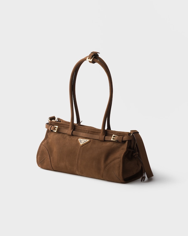 Prada Bonnie medium nubuck leather handbag - Cocoa Brown Prada Bonnie medium nubuck leather handbag - Cocoa Brown