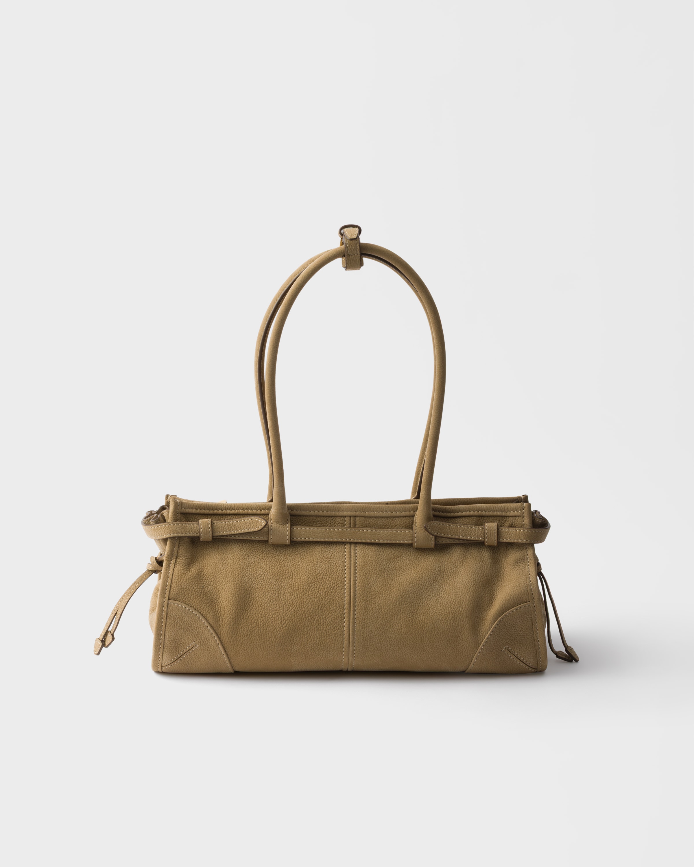 Desert Beige Prada Bonnie Medium Nubuck Leather Handbag | PRADA