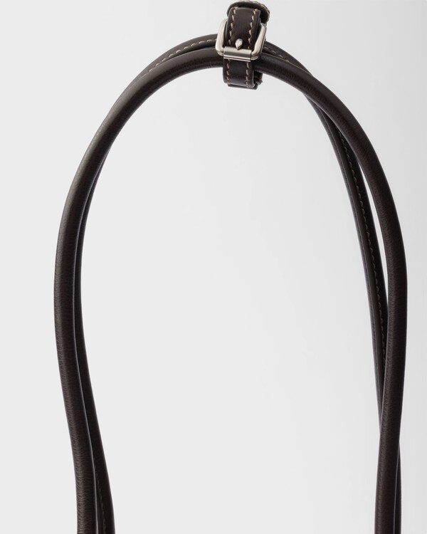 Sac à main Prada Bonnie en velours côtelé et cuir de taille moyenne - Ebène Sac à main Prada Bonnie en velours côtelé et cuir de taille moyenne - Ebène