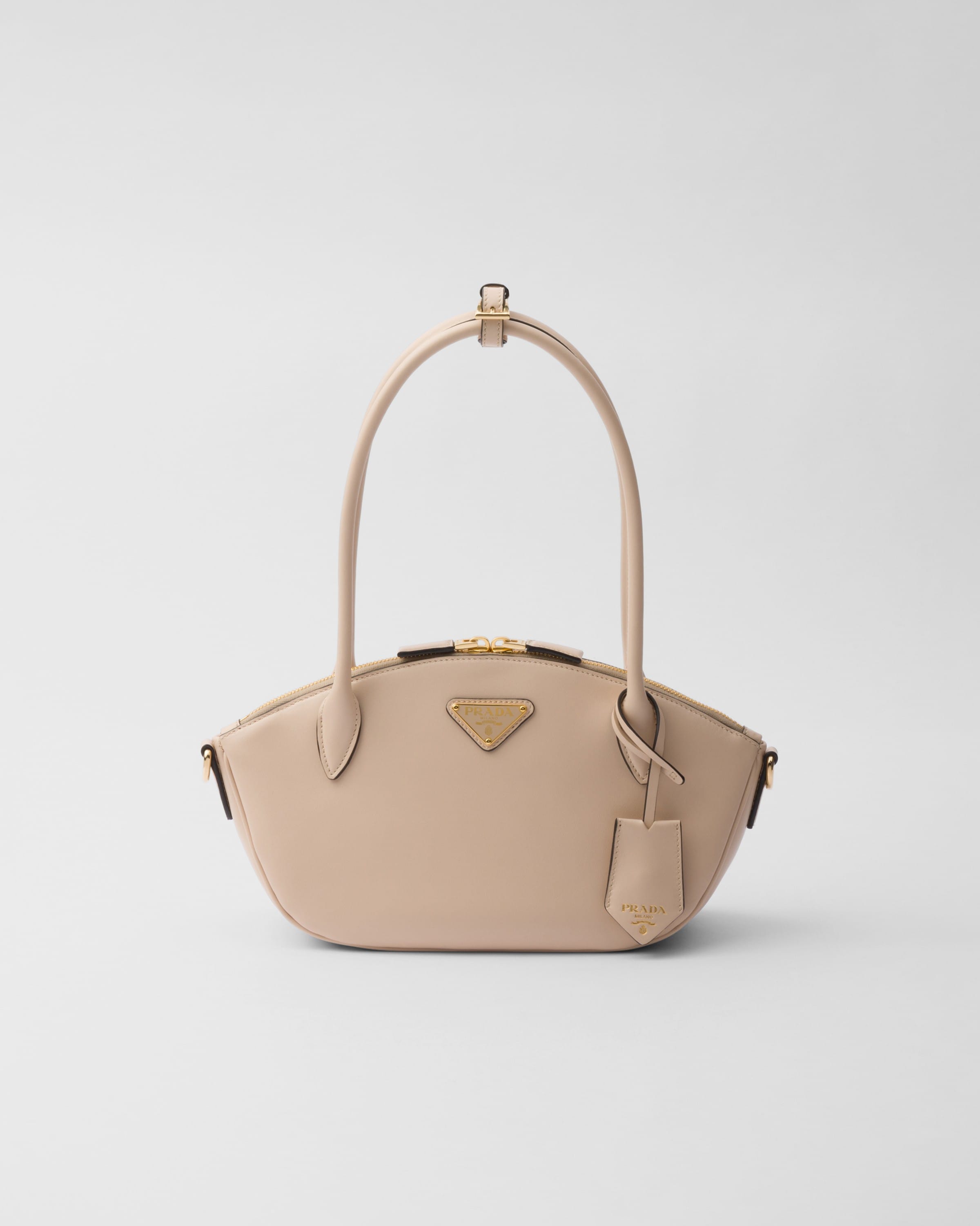 Prada Small Leather Handbag In Brown