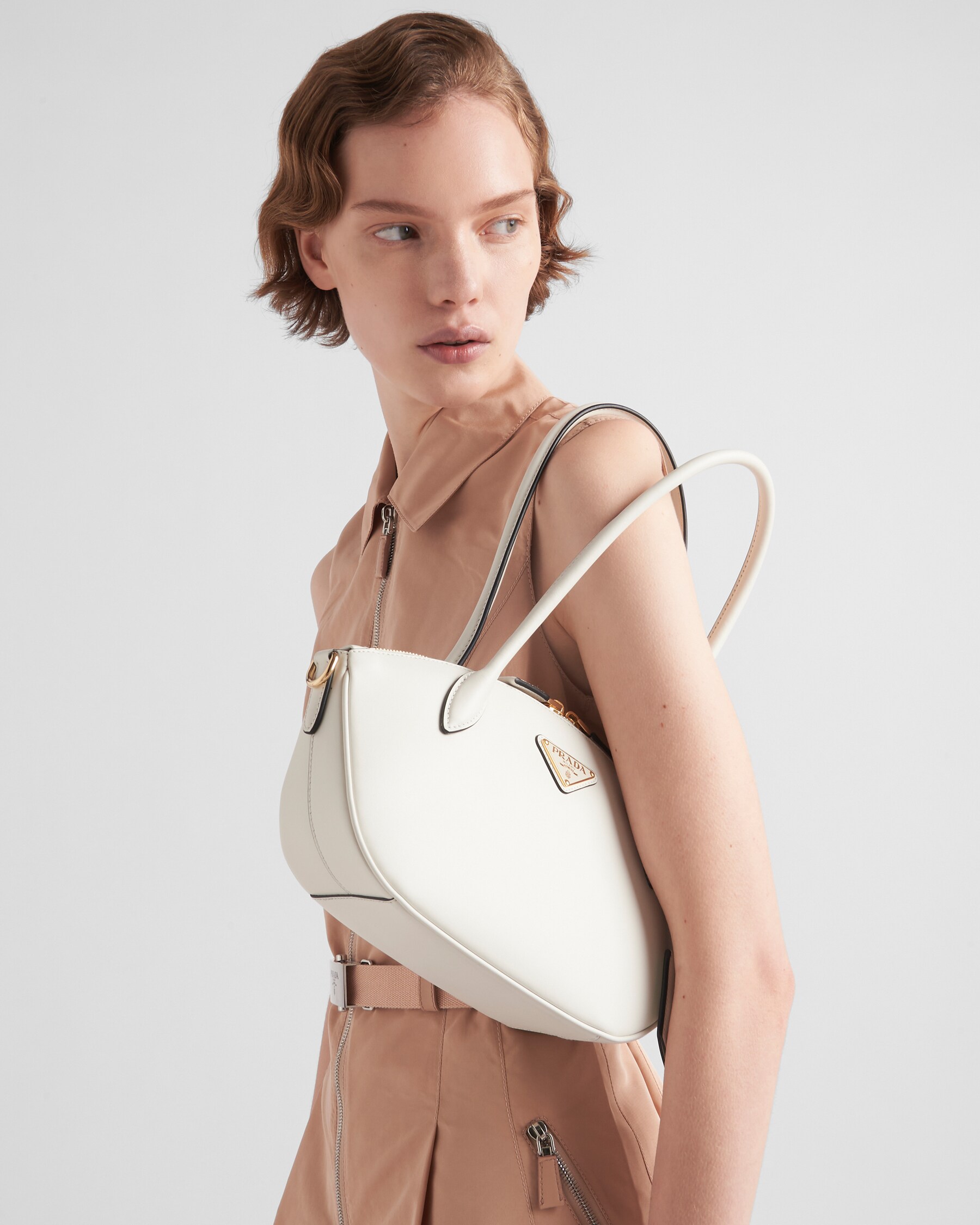 White Small Leather Handbag | PRADA