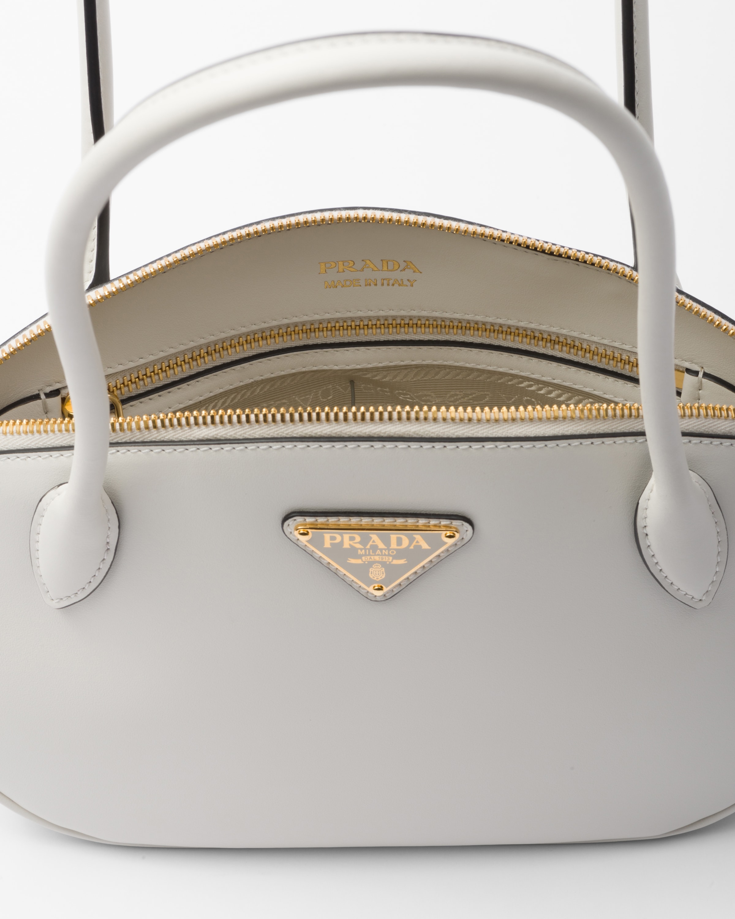 Prada white clearance handbag leather