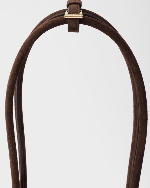 Bolso Prada Bonnie de ante grande - Marrón Oscuro Bolso Prada Bonnie de ante grande - Marrón Oscuro