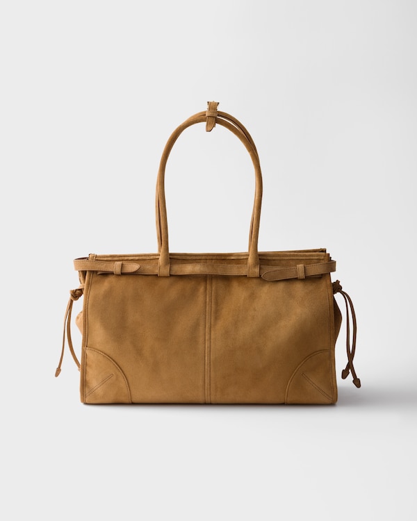 Grand sac à main Prada Bonnie en veau velours - Cannelle Grand sac à main Prada Bonnie en veau velours - Cannelle