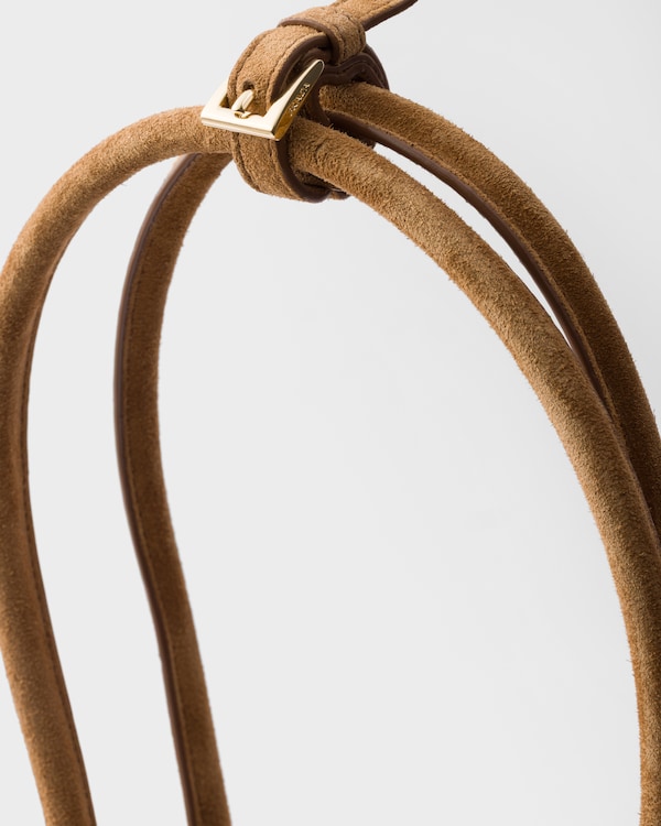 Grand sac à main Prada Bonnie en veau velours - Cannelle Grand sac à main Prada Bonnie en veau velours - Cannelle