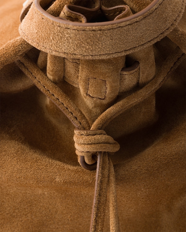 Grand sac à main Prada Bonnie en veau velours - Cannelle Grand sac à main Prada Bonnie en veau velours - Cannelle