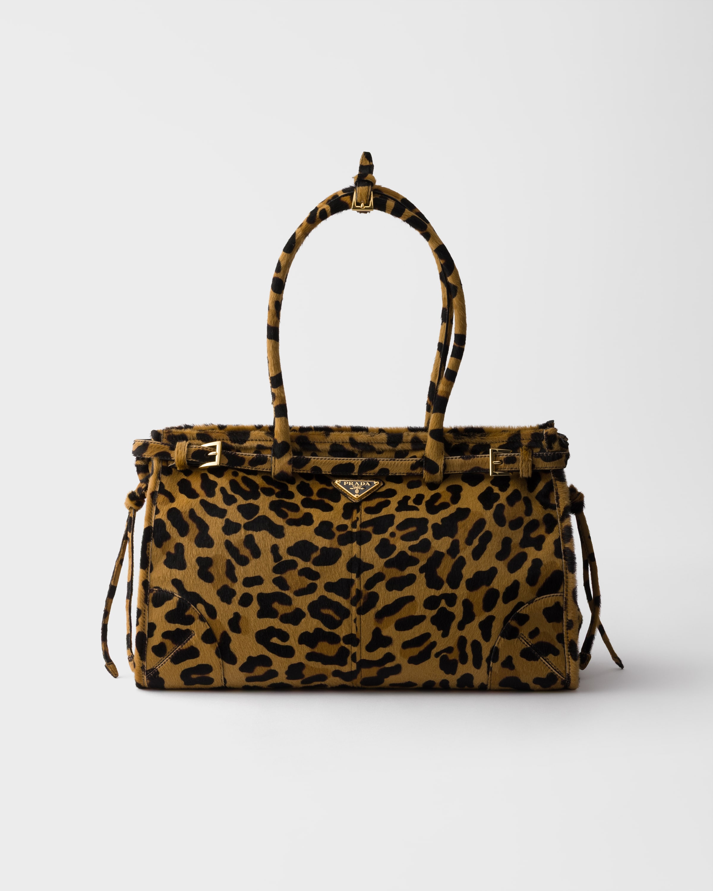 Prada Bonnie Large Printed Leather Handbag In Animal Print