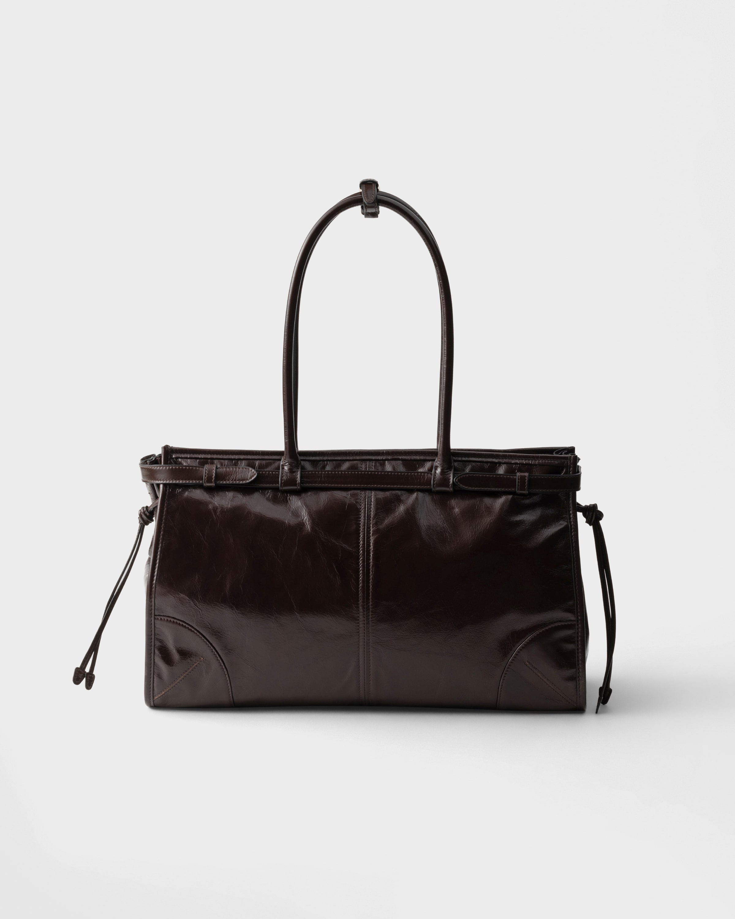 ダークブラウン プラダ ボニー ラージ レザー ハンドバッグ | PRADA - 日本