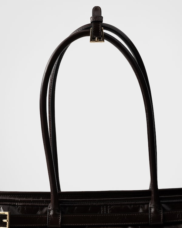 Prada Bonnie large leather handbag - Dark Brown Prada Bonnie large leather handbag - Dark Brown