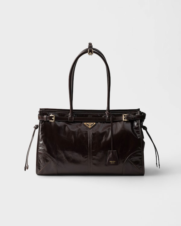 Prada Bonnie large leather handbag - Dark Brown Prada Bonnie large leather handbag - Dark Brown