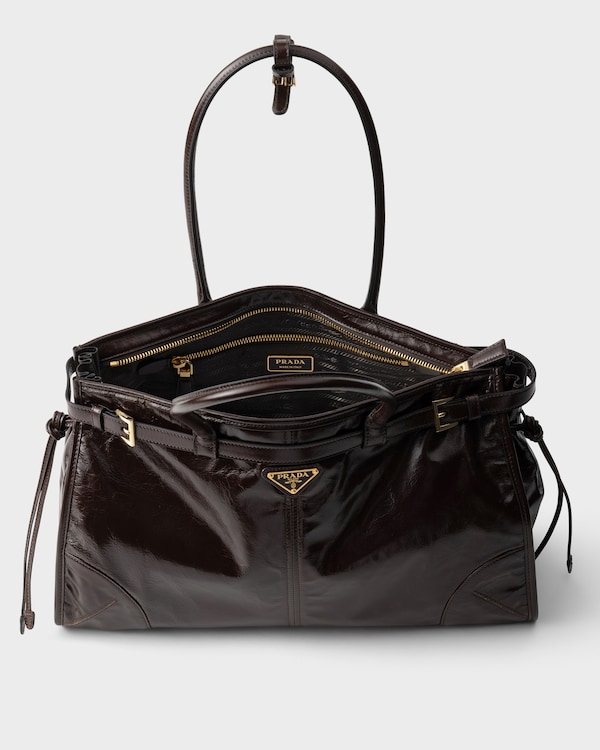 Prada Bonnie large leather handbag - Dark Brown Prada Bonnie large leather handbag - Dark Brown