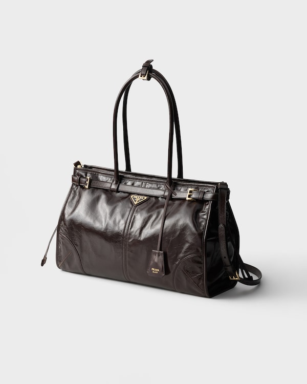 Prada Bonnie large leather handbag - Dark Brown Prada Bonnie large leather handbag - Dark Brown