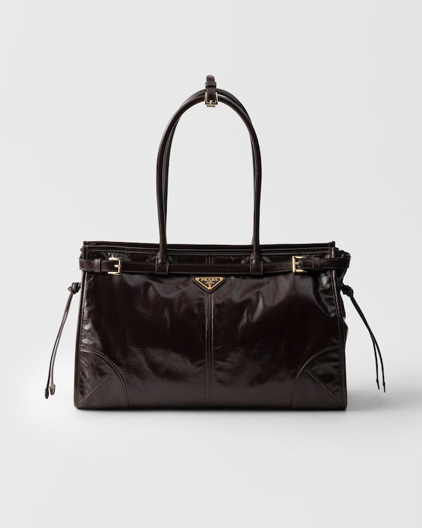 Prada Bonnie large leather handbag - Dark Brown Prada Bonnie large leather handbag - Dark Brown