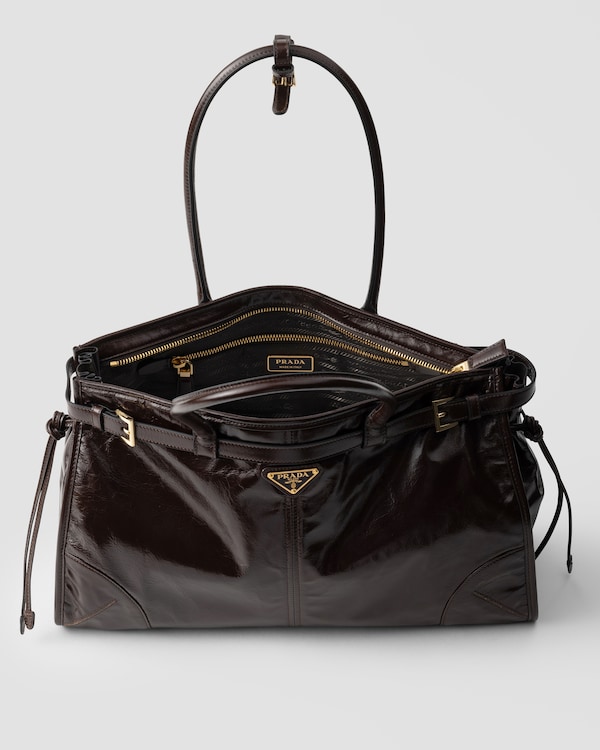 Prada Bonnie large leather handbag - Dark Brown Prada Bonnie large leather handbag - Dark Brown