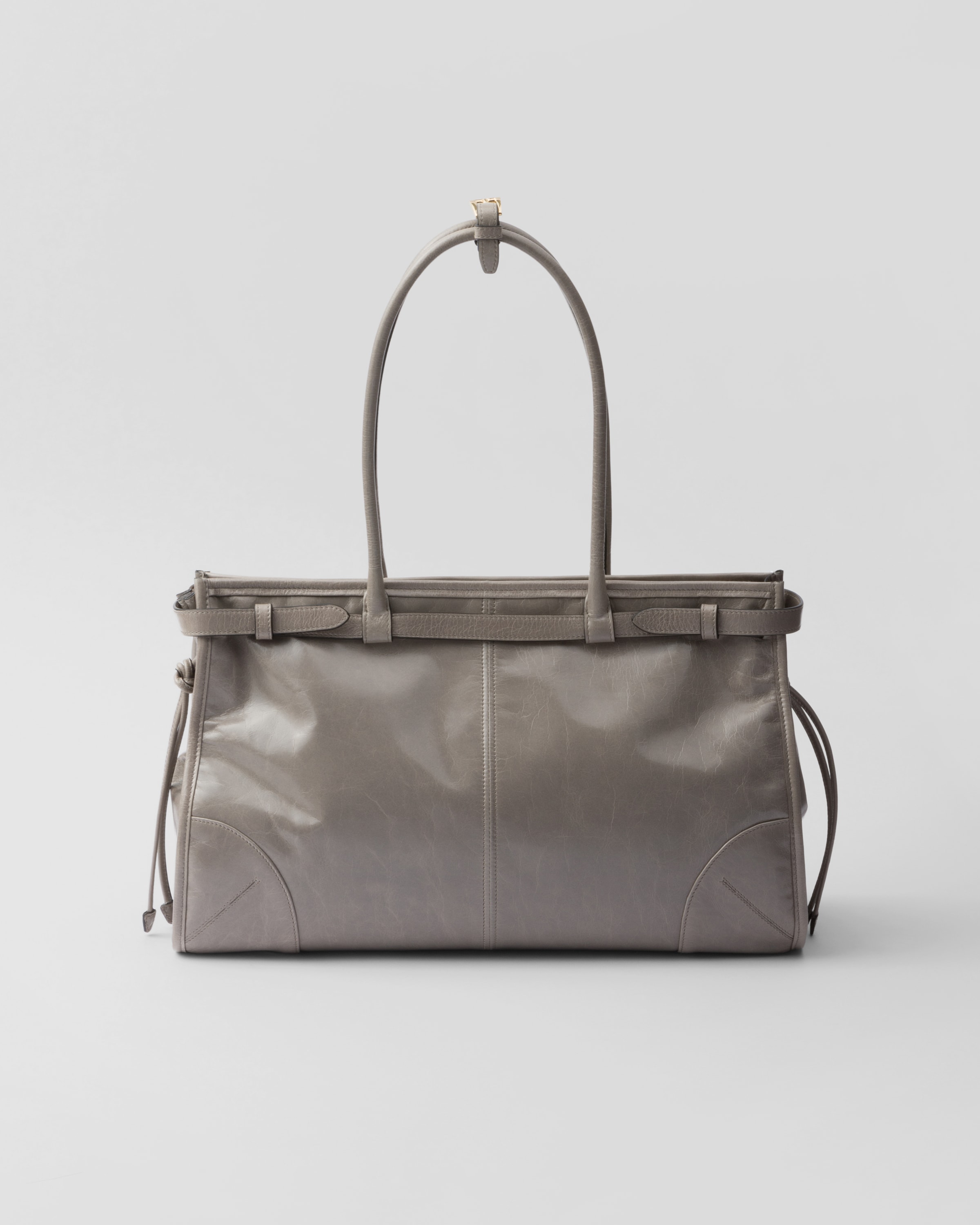 Prada Shoulder Bags With Adjustable Strap And Double Handles In Gray