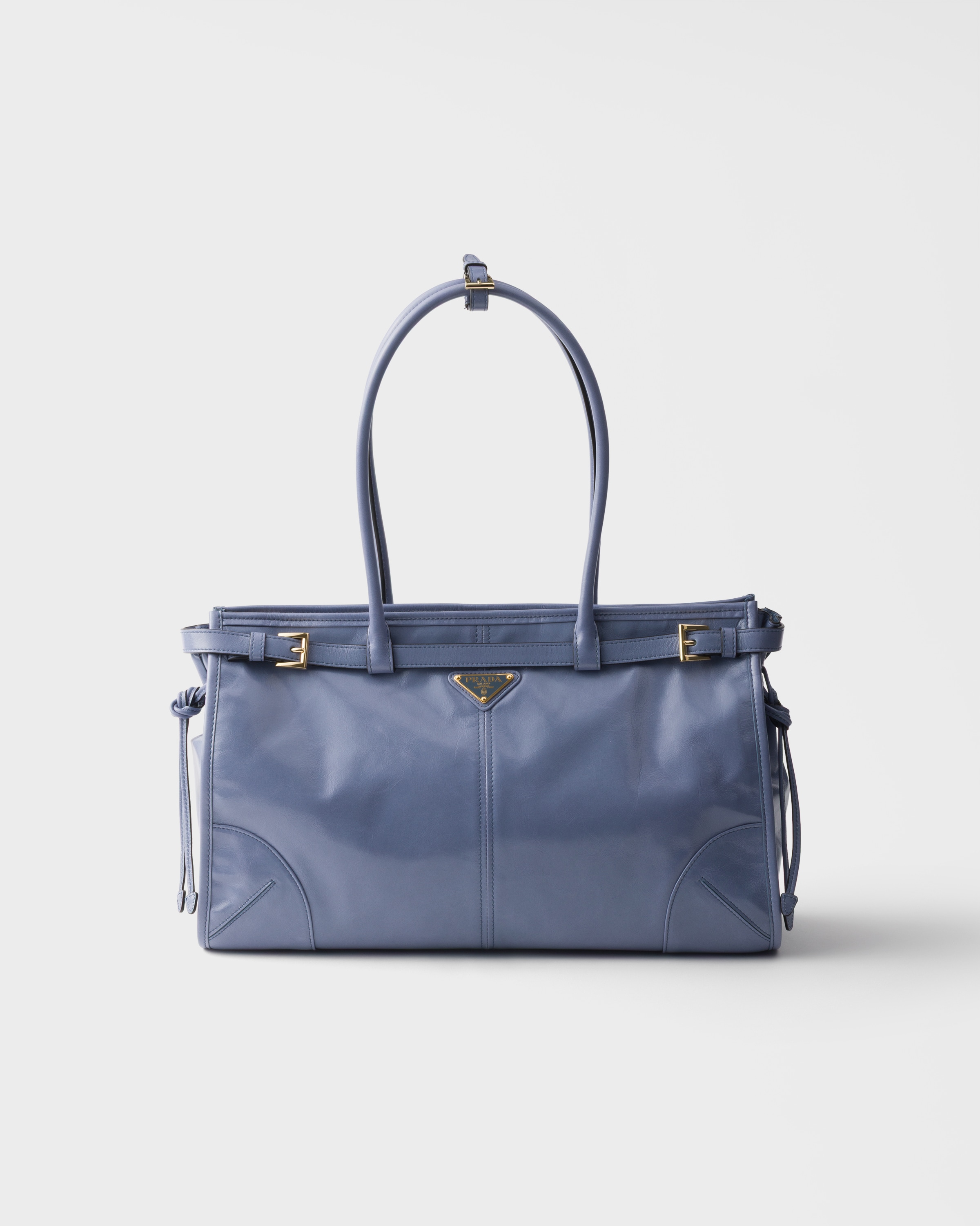 PRADA ボニーラージ トライアングル Large Black Prada Bonnie extra-large leather handbag | PRADA - United States