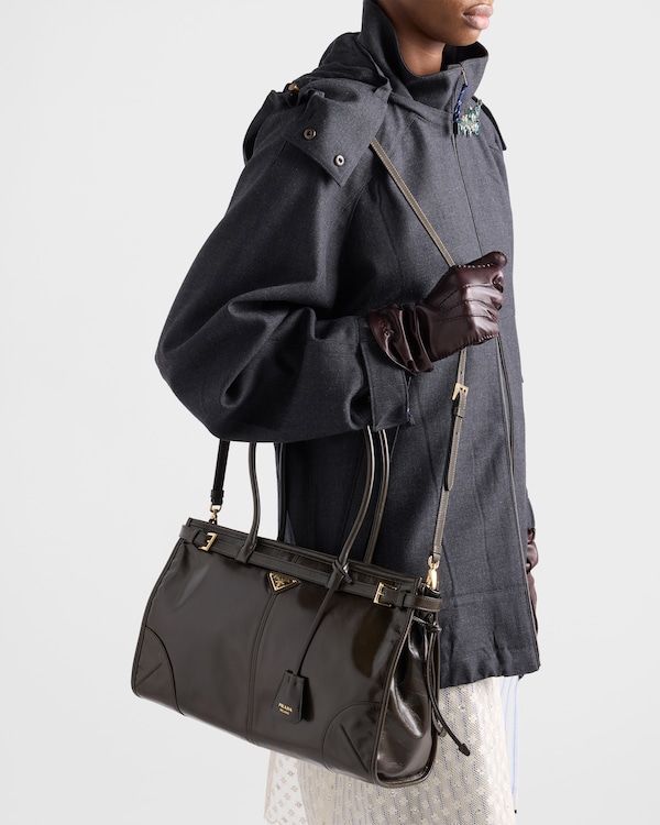 Prada Bonnie large leather handbag - Forest Prada Bonnie large leather handbag - Forest