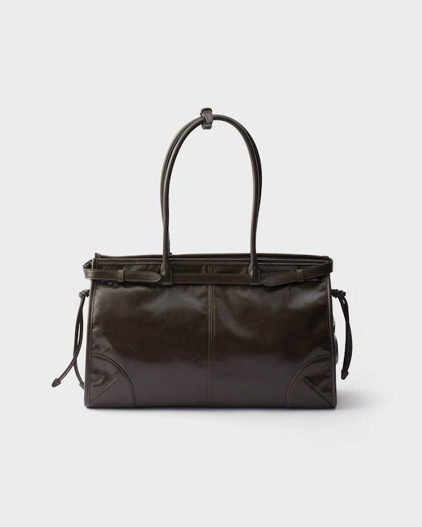 Prada Bonnie large leather handbag - Forest Prada Bonnie large leather handbag - Forest