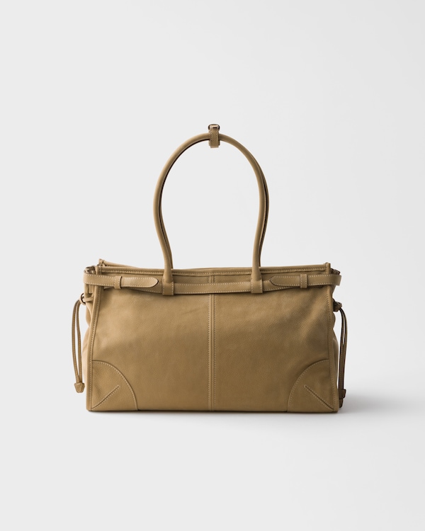 Bolso Prada Bonnie grande de piel nobuk - Beige Desierto Bolso Prada Bonnie grande de piel nobuk - Beige Desierto