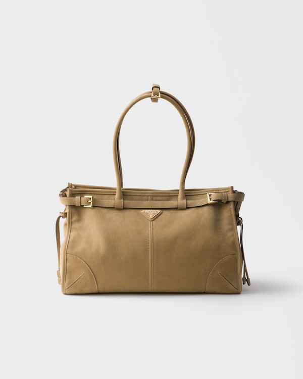 Bolso Prada Bonnie grande de piel nobuk - Beige Desierto Bolso Prada Bonnie grande de piel nobuk - Beige Desierto