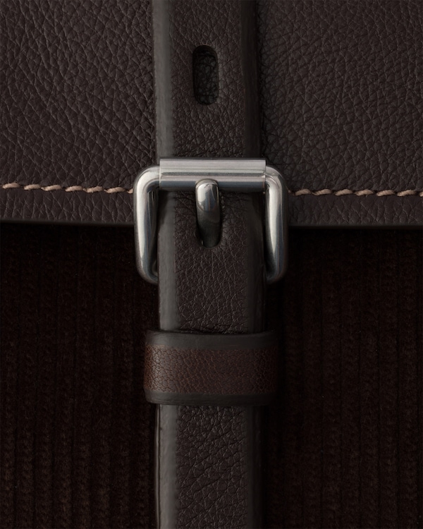 Prada Bonnie large corduroy and leather handbag - Ebony Prada Bonnie large corduroy and leather handbag - Ebony