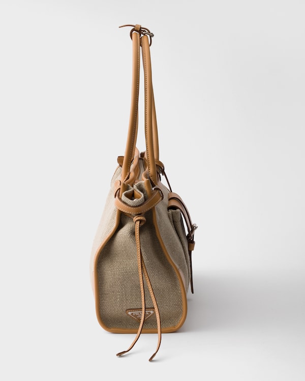 Prada Bonnie linen and leather tote bag - Rope/Natural Prada Bonnie linen and leather tote bag - Rope/Natural
